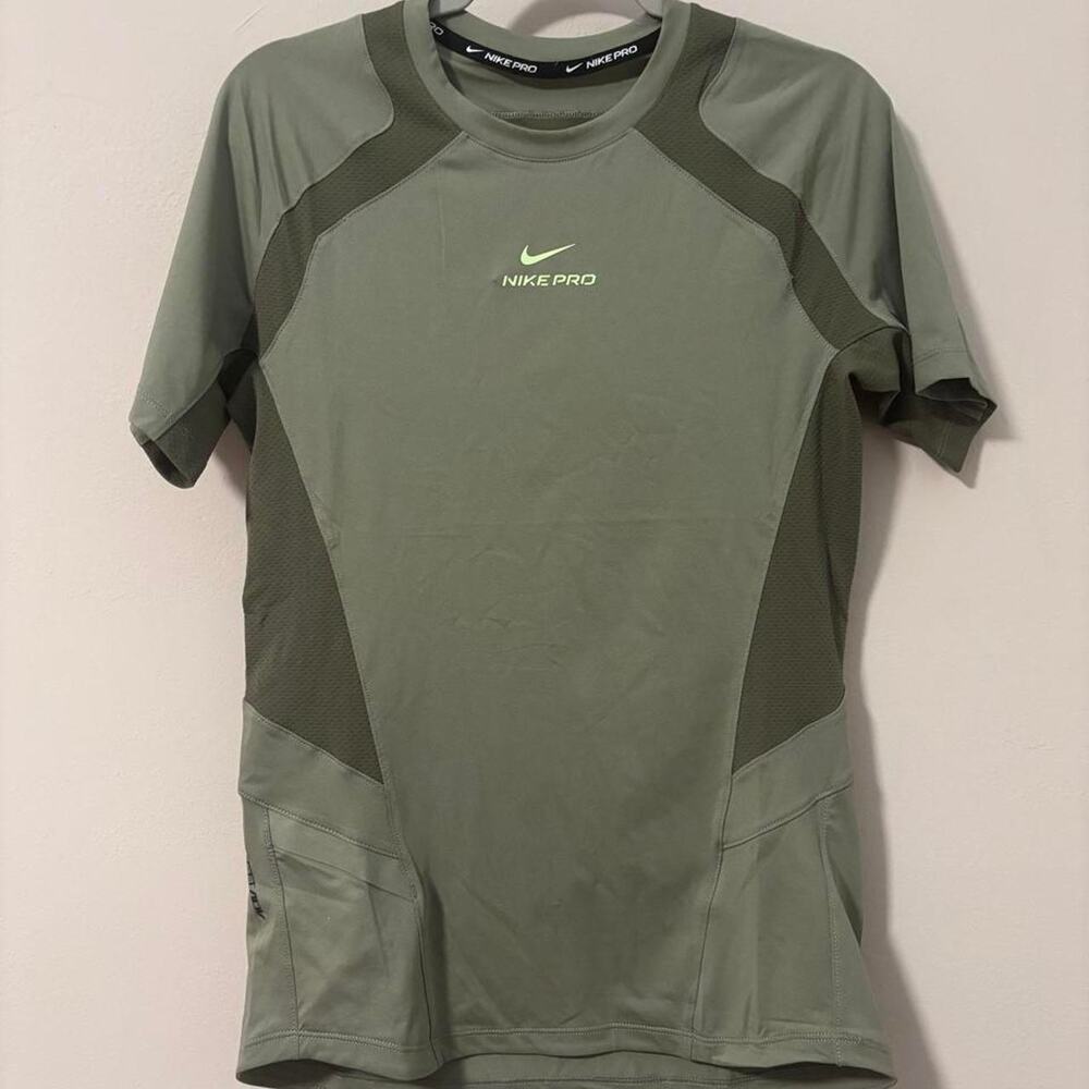 Nike pro olive green shirt
